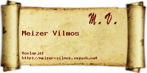 Meizer Vilmos névjegykártya